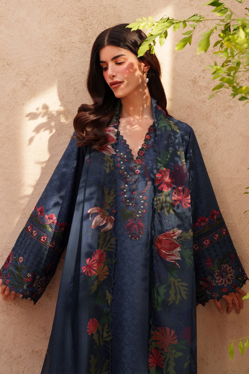 Iznik | Eid Lawn Unstitched Collection 26 Formal Festive Wear "Blue" EL-01 | 3Pcs. - Image 2
