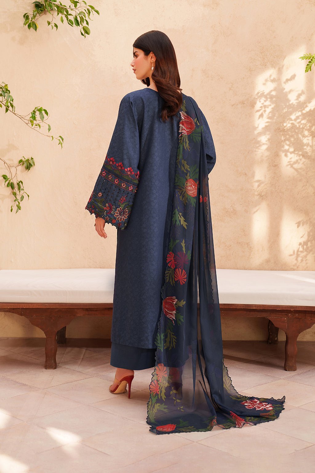 Iznik | Eid Lawn Unstitched Collection 26 Formal Festive Wear "Blue" EL-01 | 3Pcs. - Image 4