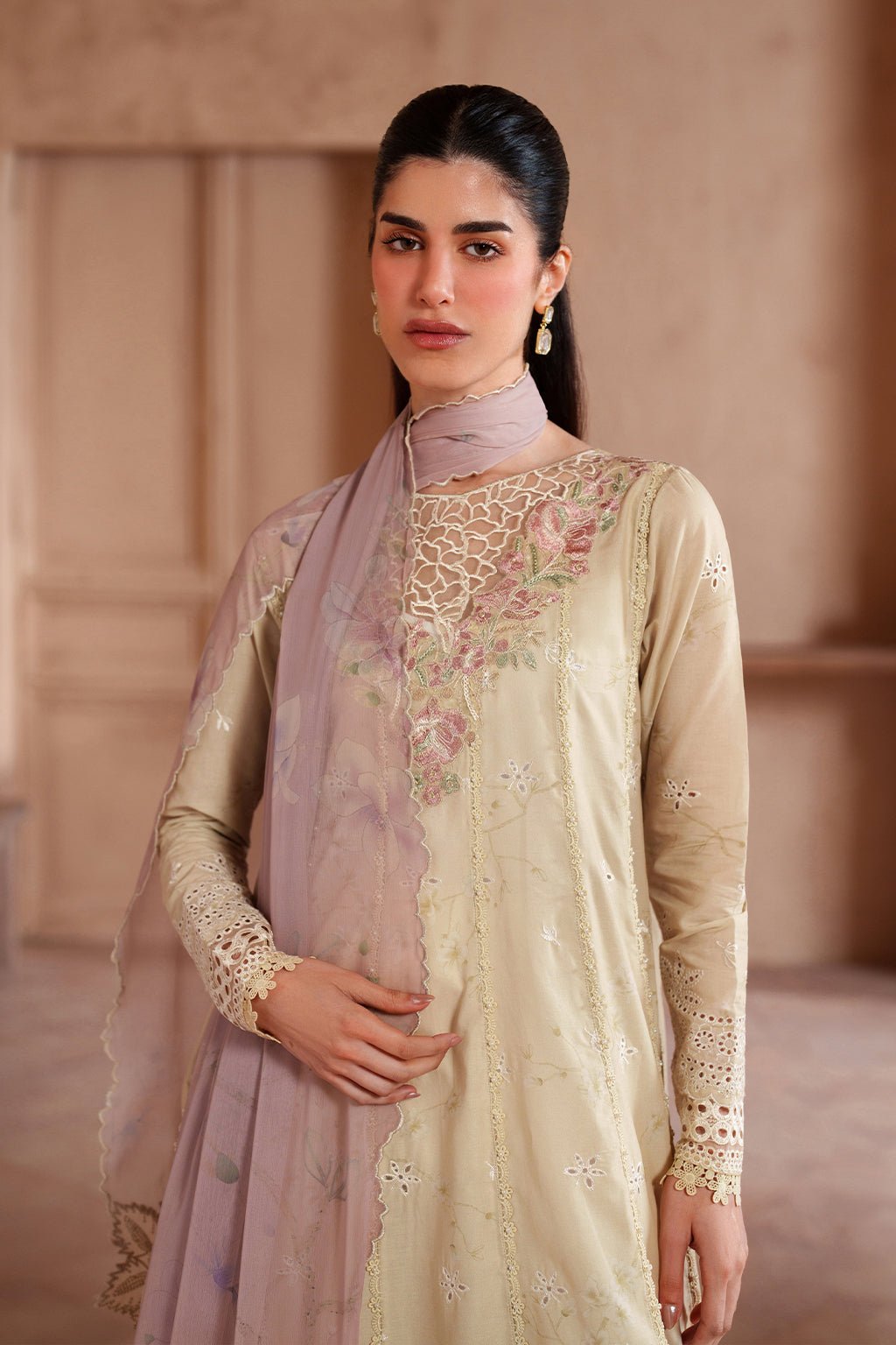 Iznik | Eid Lawn Unstitched Collection 26 Formal Festive Wear "White" EL-10 | 3Pcs. - Image 2