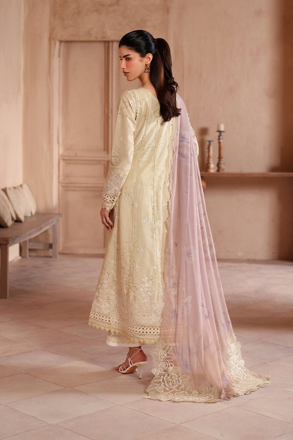 Iznik | Eid Lawn Unstitched Collection 26 Formal Festive Wear "White" EL-10 | 3Pcs. - Image 4