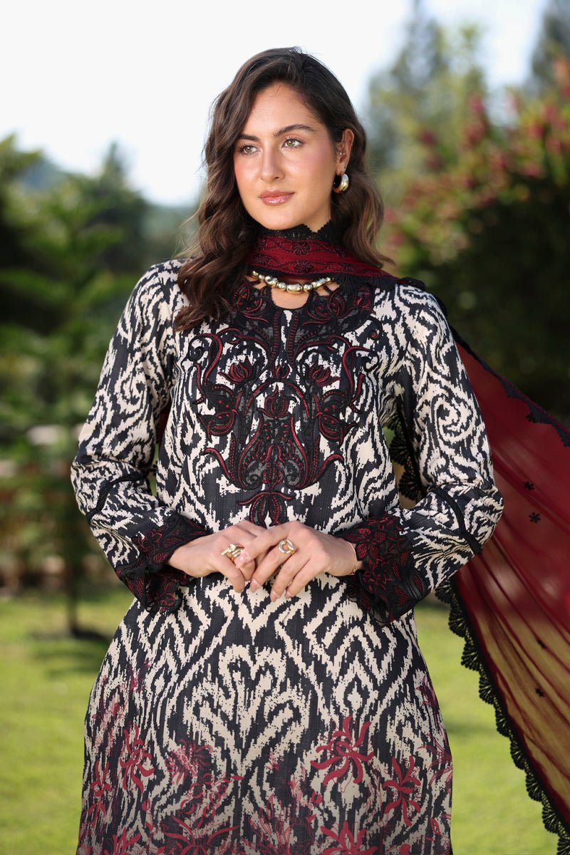 Rang Rasiya | Lifestyle Summer Lawn'26 D12-Stitched "Black" Formal Festive Wear | 3pc - Image 3