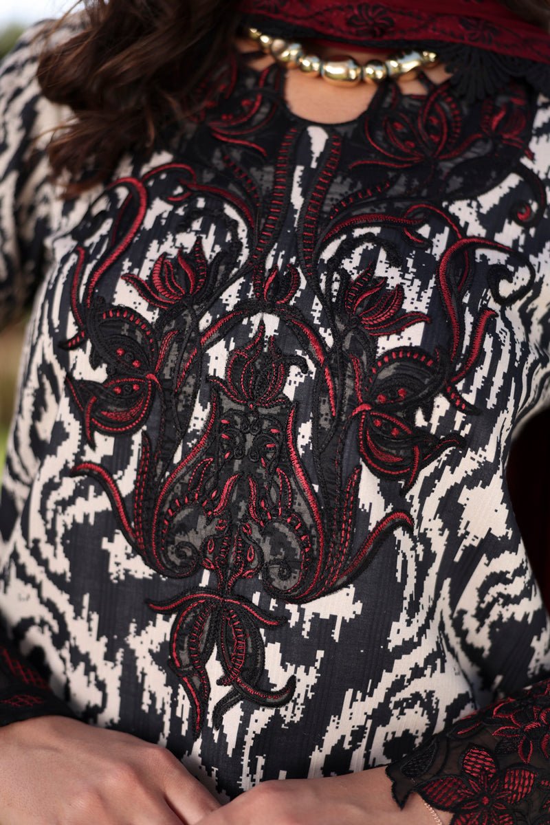 Rang Rasiya | Lifestyle Summer Lawn'26 D12-Stitched "Black" Formal Festive Wear | 3pc - Image 4