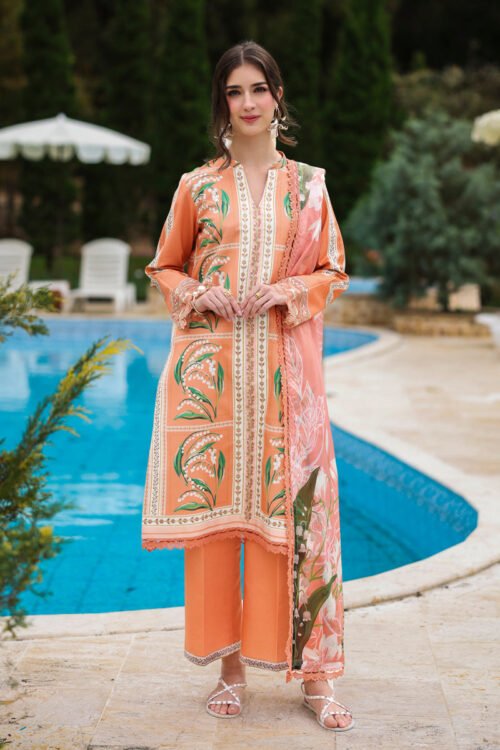 Rang Rasiya | Lifestyle Summer Lawn'26 D14-Stitched "Orange" Formal Festive Wear | 3pc