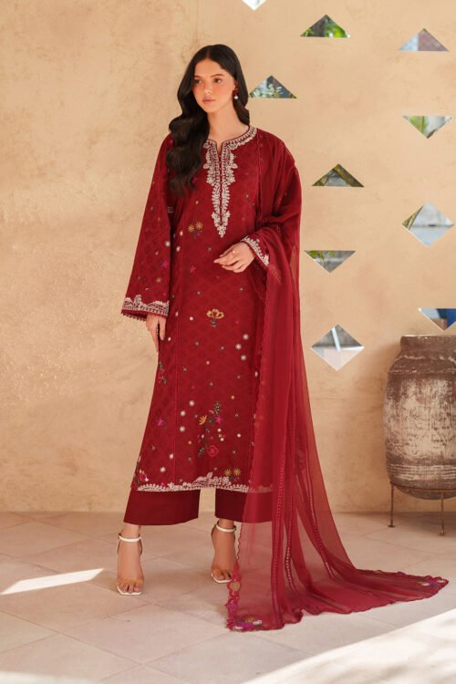 Iznik | Eid Lawn Unstitched Collection 26 Formal Festive Wear "Red" EL-02 | 3Pcs.