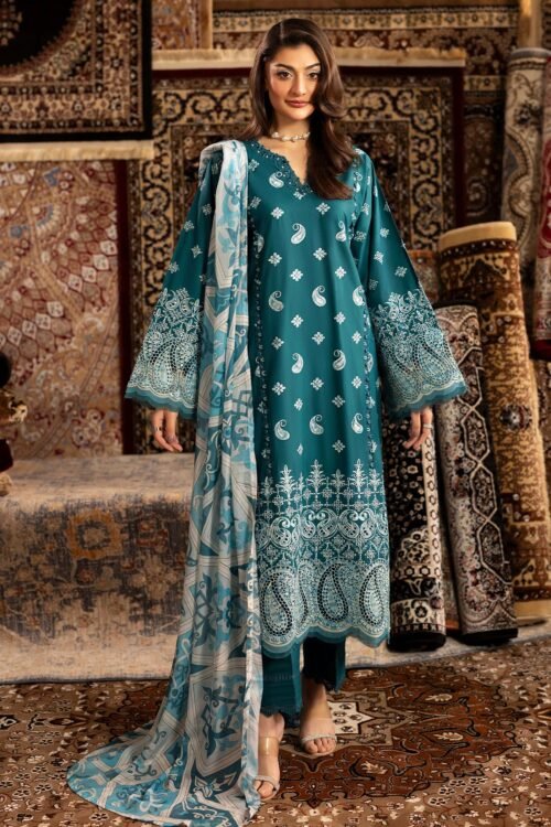 Adan's Libas | Chenille Stitched Lawn 26 Formal Festive Wear "Green" | 3 Pcs.