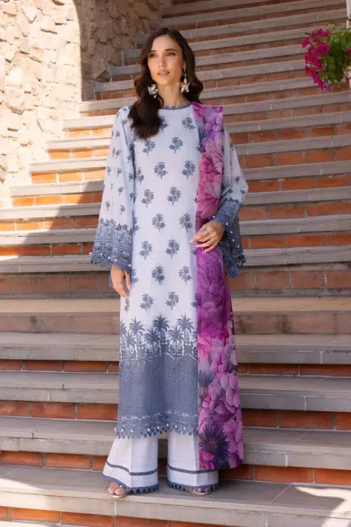 Adan’s Libas | Lasserkari Lawn 26 Unstitched Formal Festive Wear "Purple" D02 | 3pcs.