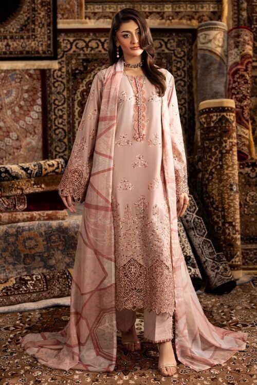 Adan's Libas | Chenille Stitched Lawn 26 Formal Festive Wear "Pink" | 3 Pcs.
