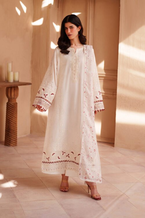 Iznik | Eid Lawn Unstitched Collection 26 Formal Festive Wear "White" EL-06 | 3Pcs.
