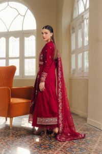 Afrozeh | Day Break Unstitched Lawn Formal Festive Wear "Red" D07 | 3pcs.