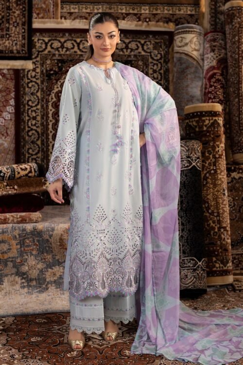 Adan's Libas | Chenille Stitched Lawn 26 Formal Festive Wear "Blue" | 3 Pcs.