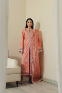 Afrozeh | Day Break Unstitched Lawn Formal Festive Wear "Pink" D08 | 3pcs.