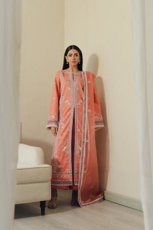 Afrozeh | Day Break Unstitched Lawn Formal Festive Wear "Pink" D08 | 3pcs.