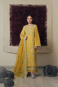 Afrozeh | Day Break Unstitched Lawn Formal Festive Wear "Yellow" D09 | 3pcs.