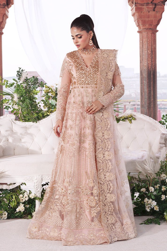 Imrozia | Serene Sajal Bridal 26' Vol 02 Stitched Organza Wedding Dress "Pink" | Gown 3 Pcs.