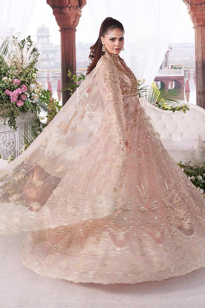 Imrozia | Serene Sajal Bridal 26' Vol 02 Stitched Organza Wedding Dress "Pink" | Gown 3 Pcs. - Image 2