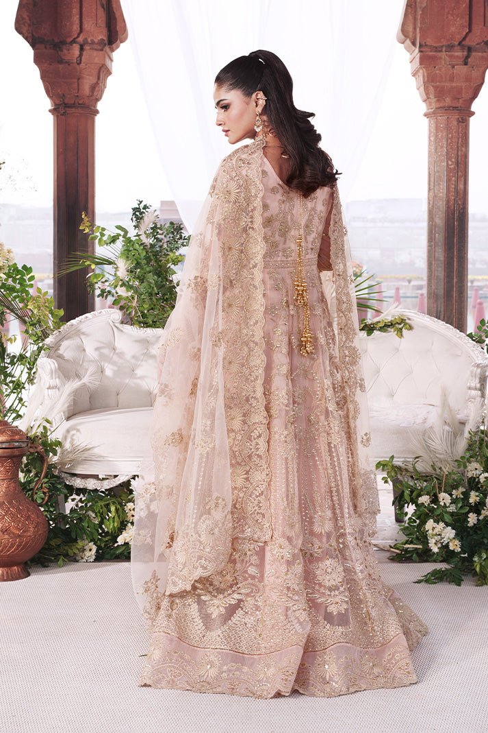 Imrozia | Serene Sajal Bridal 26' Vol 02 Stitched Organza Wedding Dress "Pink" | Gown 3 Pcs. - Image 3