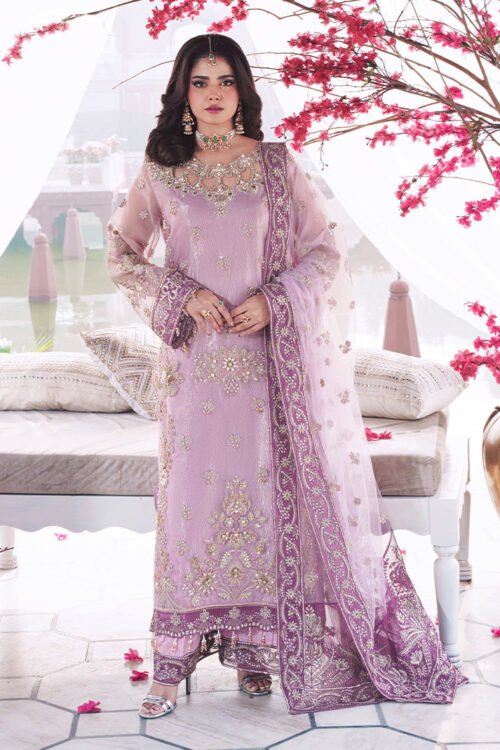 Imrozia | Serene Sajal Bridal 26' Vol 02 Unstitched Organza Wedding Dress I-257 "Purple" | 3 Pcs.