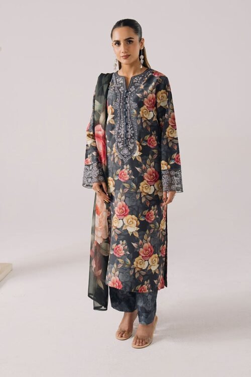 Imrozia Serene | Floral Atelier Lawn’26 V-1 Stitched "Blue" Formal Festive Wear | L14-3pc