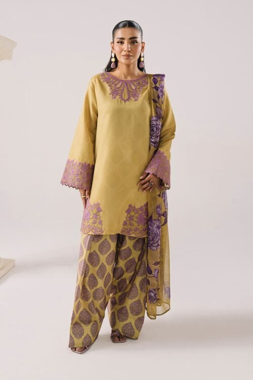 Imrozia Serene | Floral Atelier Lawn’26 V-1 Stitched "Yellow" Formal Festive Wear | L15-3pc
