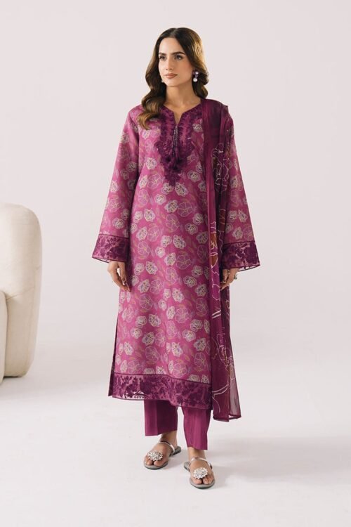 Imrozia Serene | Floral Atelier Lawn’26 V-1 Stitched "Purple" Formal Festive Wear | L25-3pc