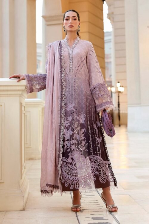 Maria B | Lawn Vol-26 1B-Unstitched "Purple" Formal Festive Wear | 3pc