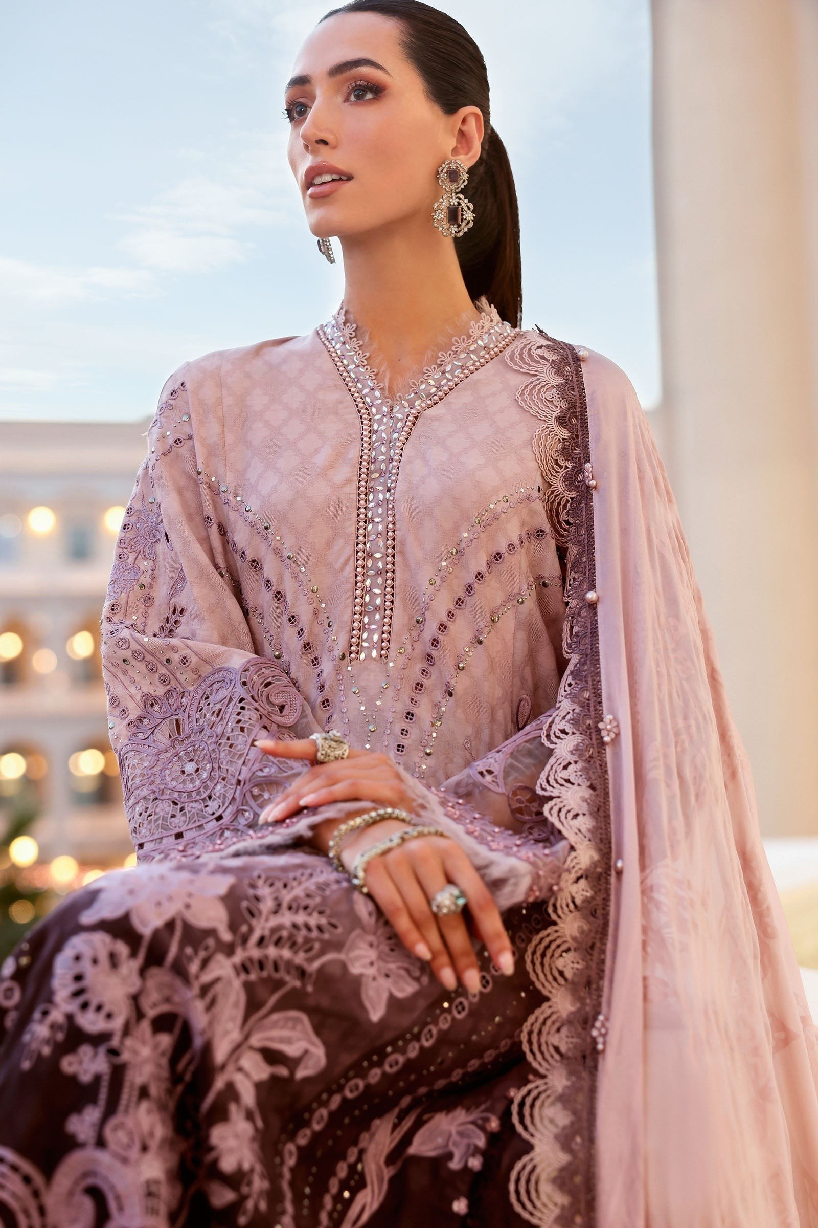 Maria B | Lawn Vol-26 1B-Unstitched "Purple" Formal Festive Wear | 3pc - Image 4