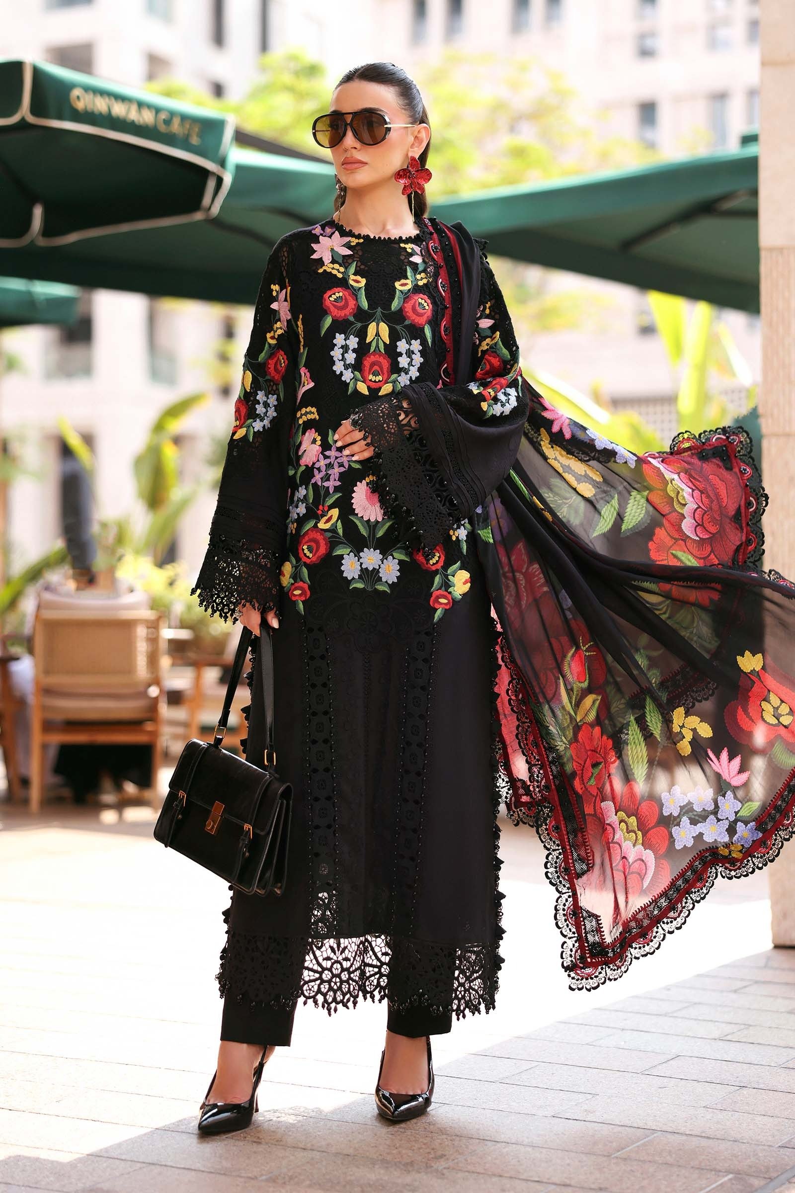 Maria B | Lawn Vol-26 10B-Unstitched "Black" Formal Festive Wear | 3pc
