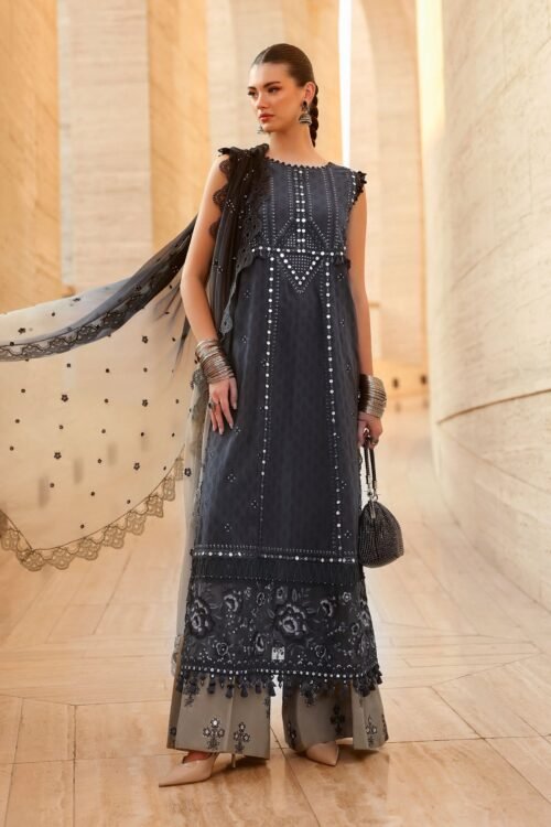 Maria B | Lawn Vol-26 2B-Unstitched "Black" Formal Festive Wear | 3pc