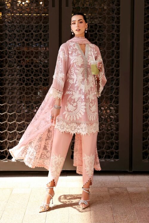 Maria B | Lawn Vol-26 3A-Unstitched "Pink" Formal Festive Wear | 3pc