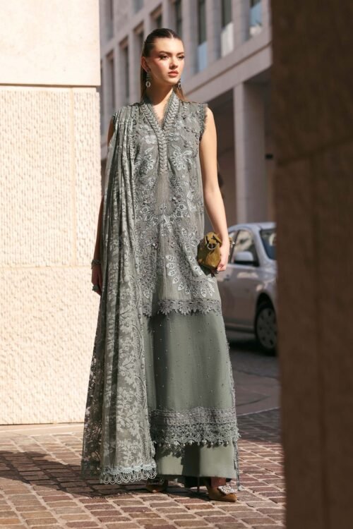 Maria B | Lawn Vol-26 3B-Unstitched "Grey" Formal Festive Wear | 3pc