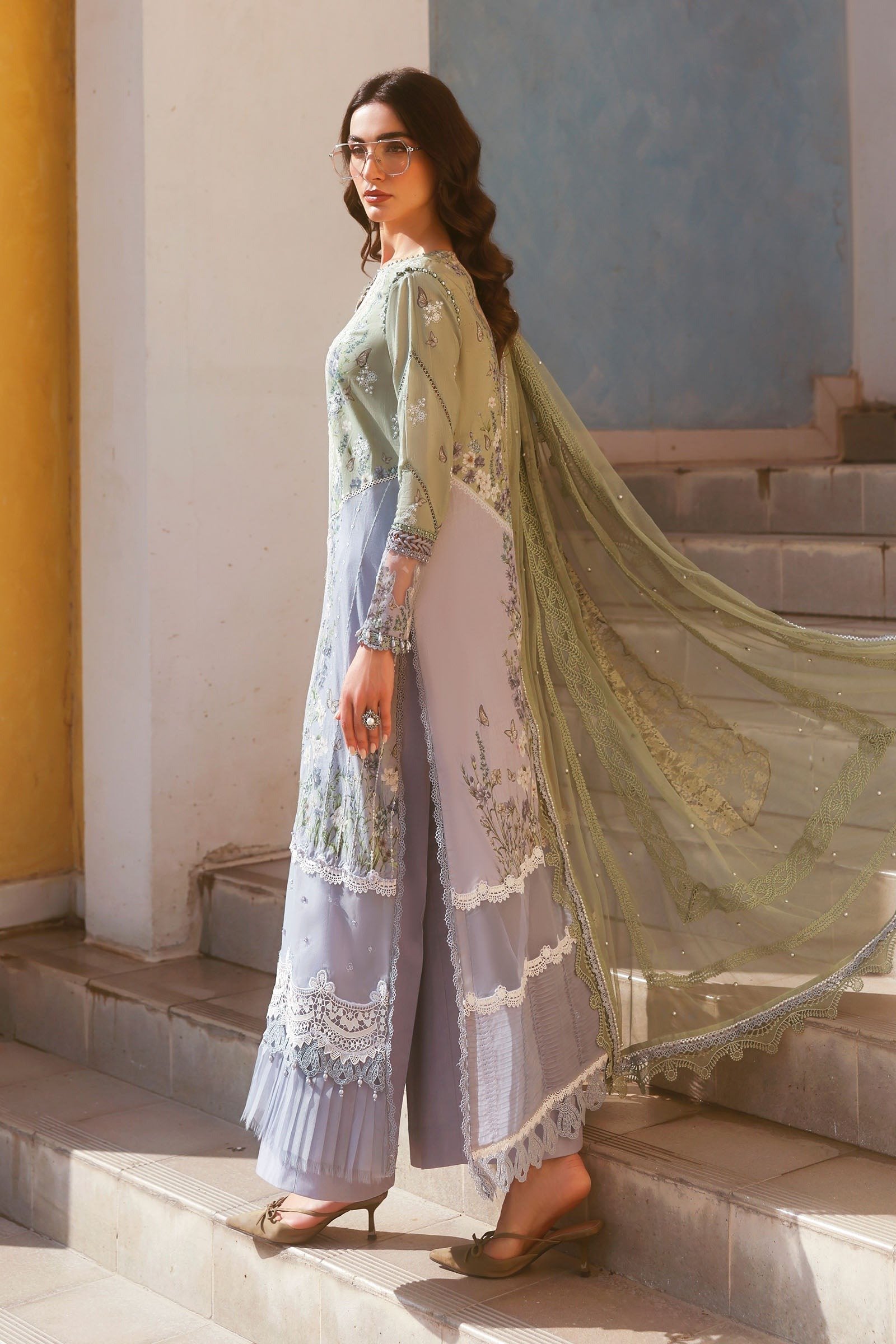 Maria B | Lawn Vol-26 6B-Unstitched "Multicolor" Formal Festive Wear | 3pc - Image 3