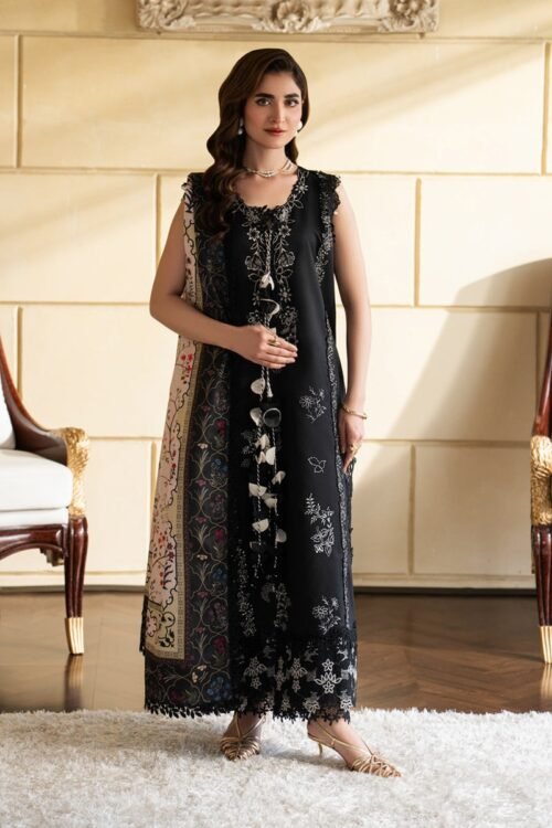 Rang Rasiya | Carnation Lawn Eid Edit'26 Leah-Unstitched "Black" Daily Casual Wear | 3pc