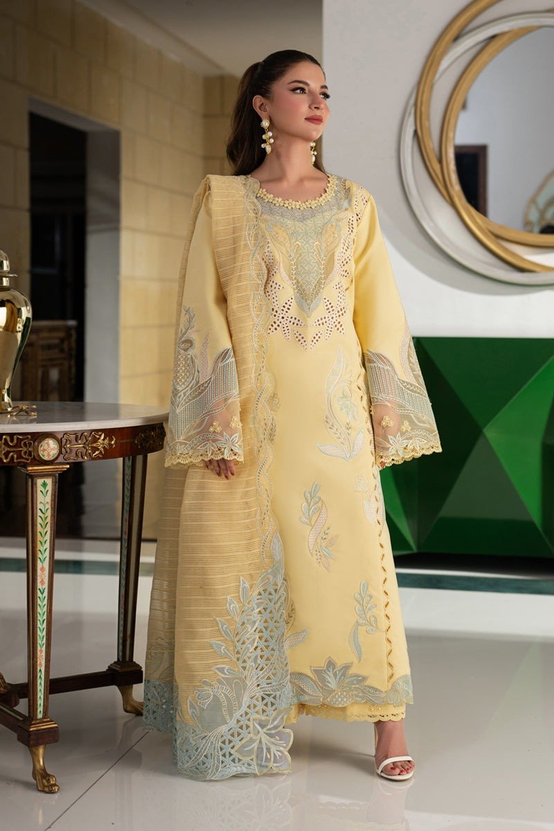 Rang Rasiya | Carnation Lawn Eid Edit'26 Nadia-Unstitched "Yellow" Daily Casual Wear | 3pc