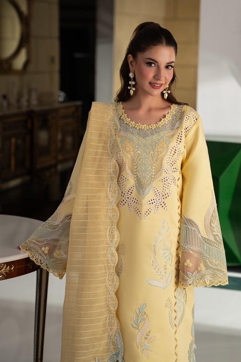 Rang Rasiya | Carnation Lawn Eid Edit'26 Nadia-Unstitched "Yellow" Daily Casual Wear | 3pc - Image 2