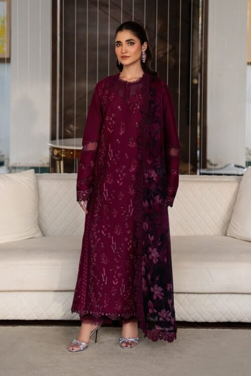 Rang Rasiya | Carnation Lawn Eid Edit'26 Nora-Unstitched "Purple" Daily Casual Wear | 3pc