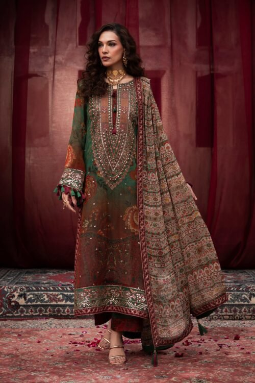 Charizma | Vasal Luxury Chiffon Unstitched Collection Vol 1 Formal Festive Wear VSL6-04 "Green" | 3pcs-M.