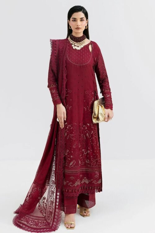 Imrozia Serene | Luxe Serene Stitched "Maroon" Georgette Festive Wear | S-1089-3pc