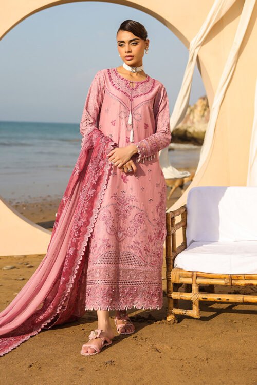Imrozia | Serene Hania Luxury Lawn Stitched 26 Formal Festive Wear "Pink" SL-109 | 3pcs.