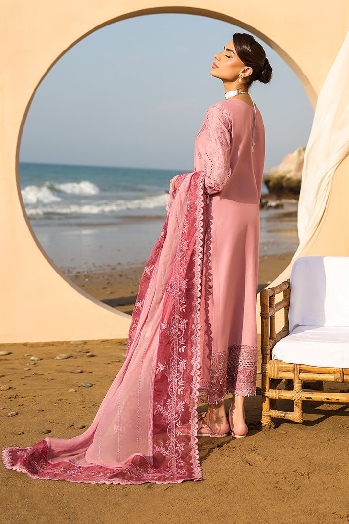 Imrozia | Serene Hania Luxury Lawn Stitched 26 Formal Festive Wear "Pink" SL-109 | 3pcs. - Image 3