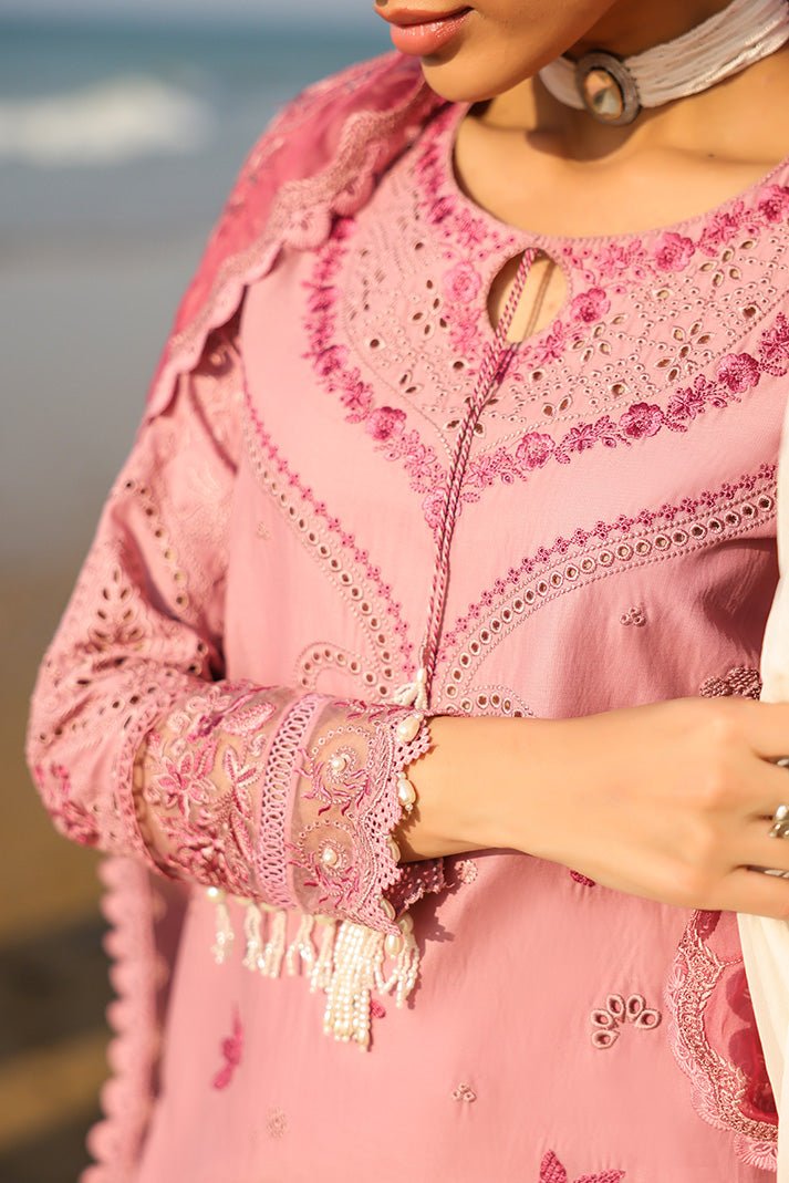 Imrozia | Serene Hania Luxury Lawn Stitched 26 Formal Festive Wear "Pink" SL-109 | 3pcs. - Image 4
