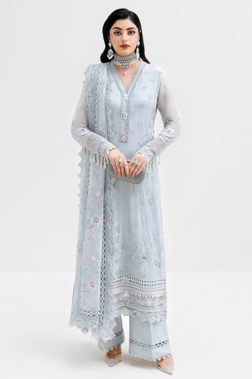 Imrozia Serene | Luxe Serene Stitched "Grey" Georgette Festive Wear | S-1091-3pc