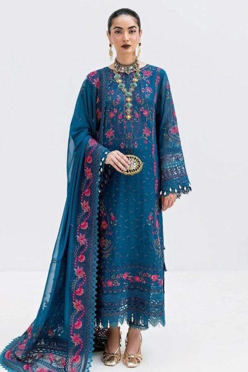 Imrozia Serene | Luxe Serene Stitched "Navy Blue" Georgette Festive Wear | S-1093-3pc