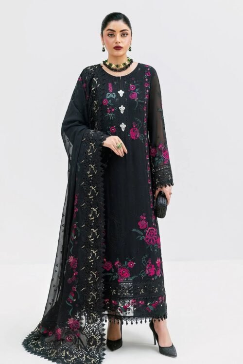 Imrozia Serene | Luxe Serene Stitched "Black" Georgette Festive Wear | S-1095-3pc