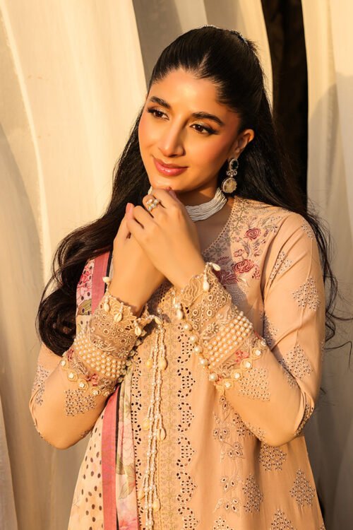 Imrozia | Serene Hania Luxury Lawn Stitched 26 Formal Festive Wear "Pink" SL-113 | 3pcs.