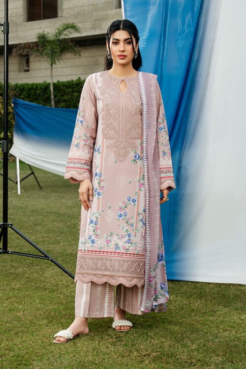 Imrozia | Serene Premium Dahlia Unstitched Lawn 26 Formal Festive Wear "Purple" SL-125 | 3Pcs.