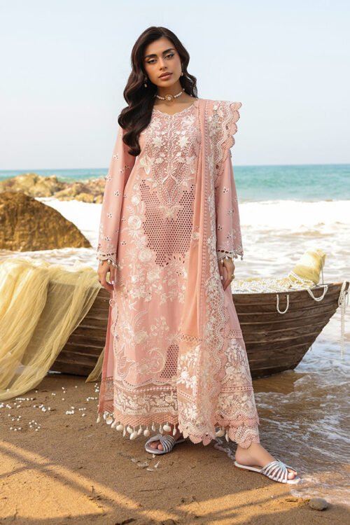 Imrozia | Serene Hania Luxury Lawn Stitched 26 Formal Festive Wear "Pink" SL-97 | 3pcs.