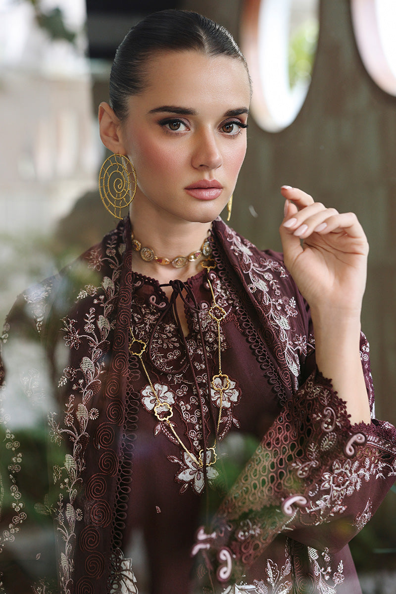 Qalamkar | Chikankari Eid Edit'26 ESHAL Unstitched "Red" Formal Festive Wear | 3pc-01 - Image 4