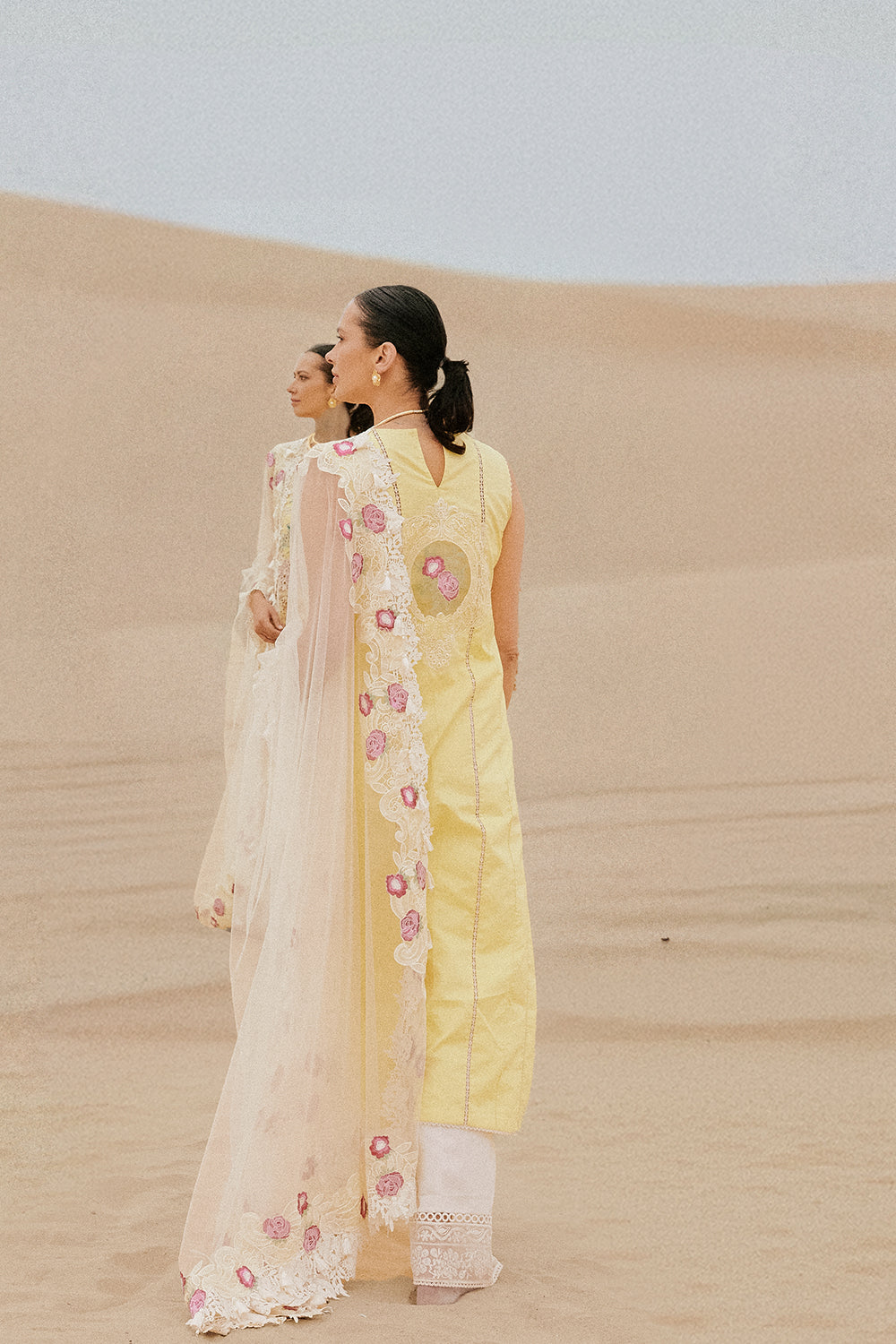 Saira Rizwan | Luxury Lawn 26 AREZOU Unstitched "Yellow" Festive Wear-3pc-D4 - Image 2