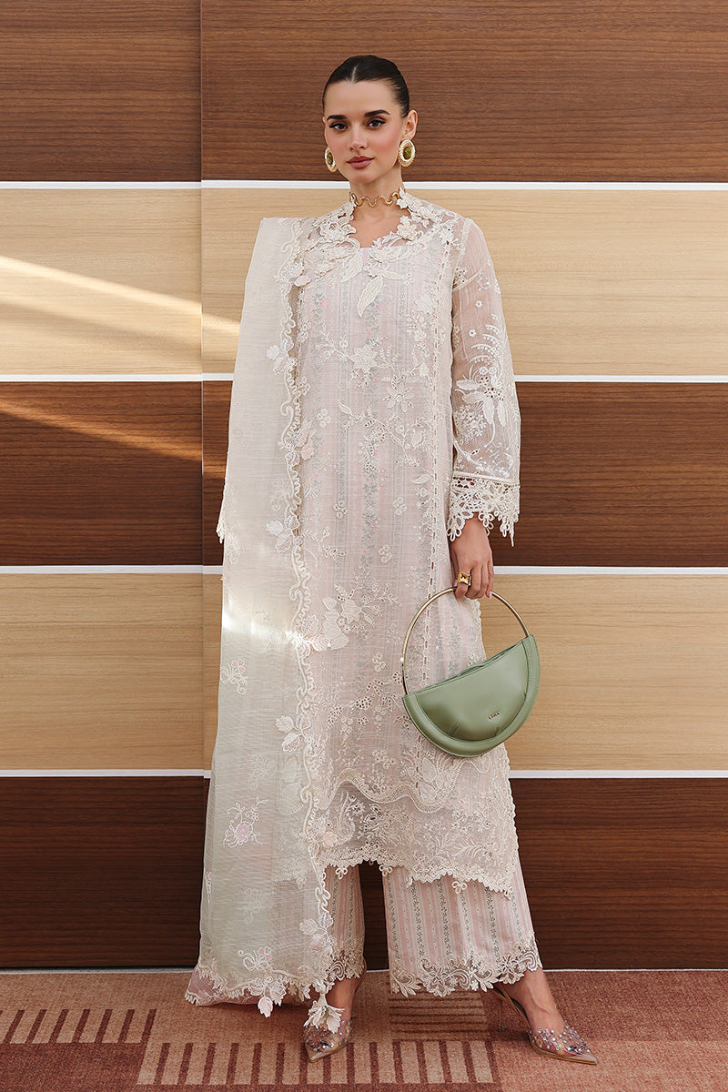 Qalamkar | Chikankari Eid Edit'26 ZIMAL Unstitched "Pink" Formal Festive Wear | 3pc-04