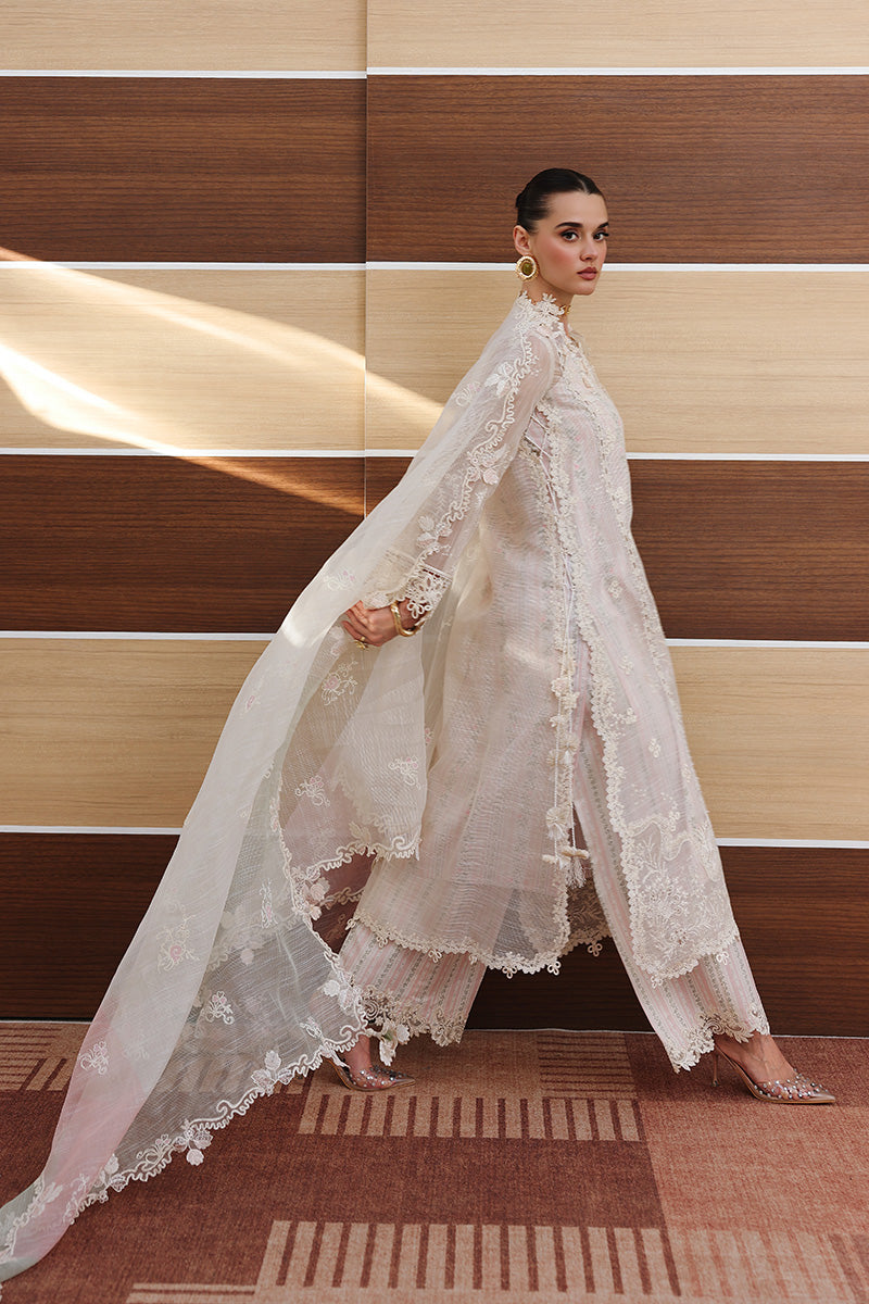 Qalamkar | Chikankari Eid Edit'26 ZIMAL Unstitched "Pink" Formal Festive Wear | 3pc-04 - Image 3